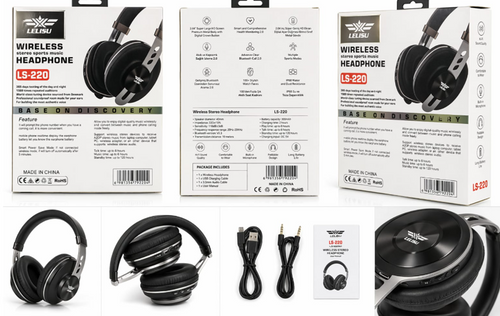 Audífonos Bluetooth LELISU LS-220 Hi-Fi Over-Ear Plegables