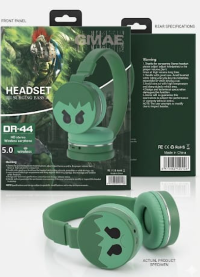 Audífonos Infantiles Bluetooth - Diseño Sirena y Hulk Over-Ear