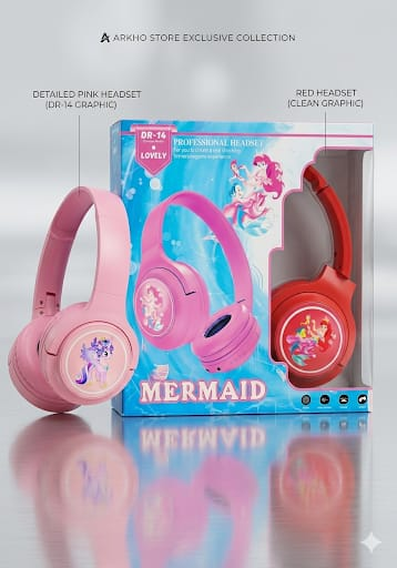 Audífonos Infantiles Bluetooth - Diseño Sirena y Hulk Over-Ear