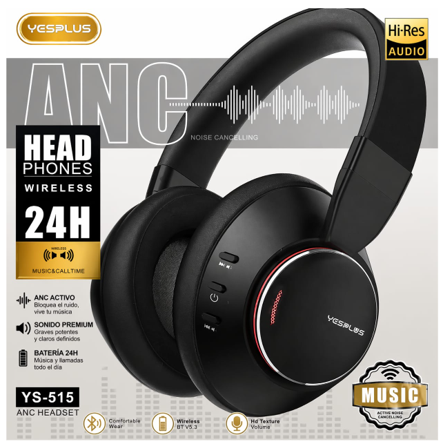 Audífonos Inalámbricos YESPLUS YS-515 ANC Bluetooth 5.3 - 24H