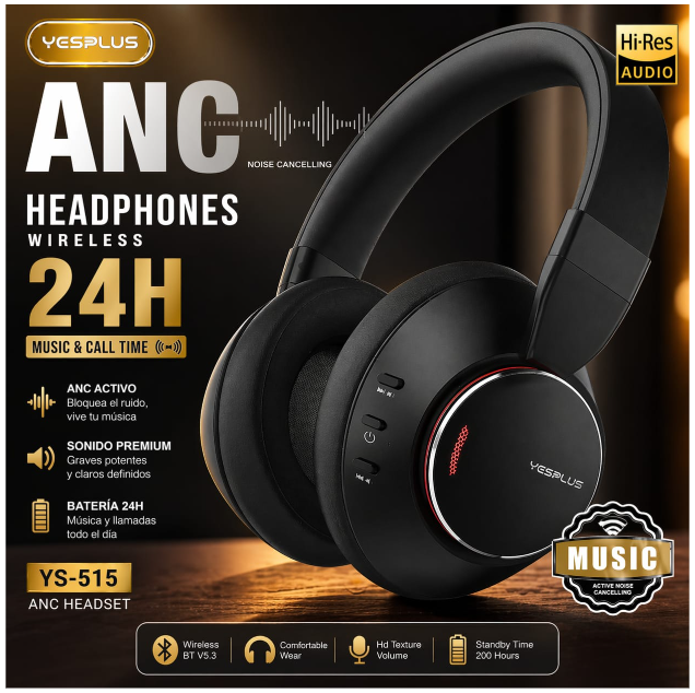 Audífonos Inalámbricos YESPLUS YS-515 ANC Bluetooth 5.3 - 24H